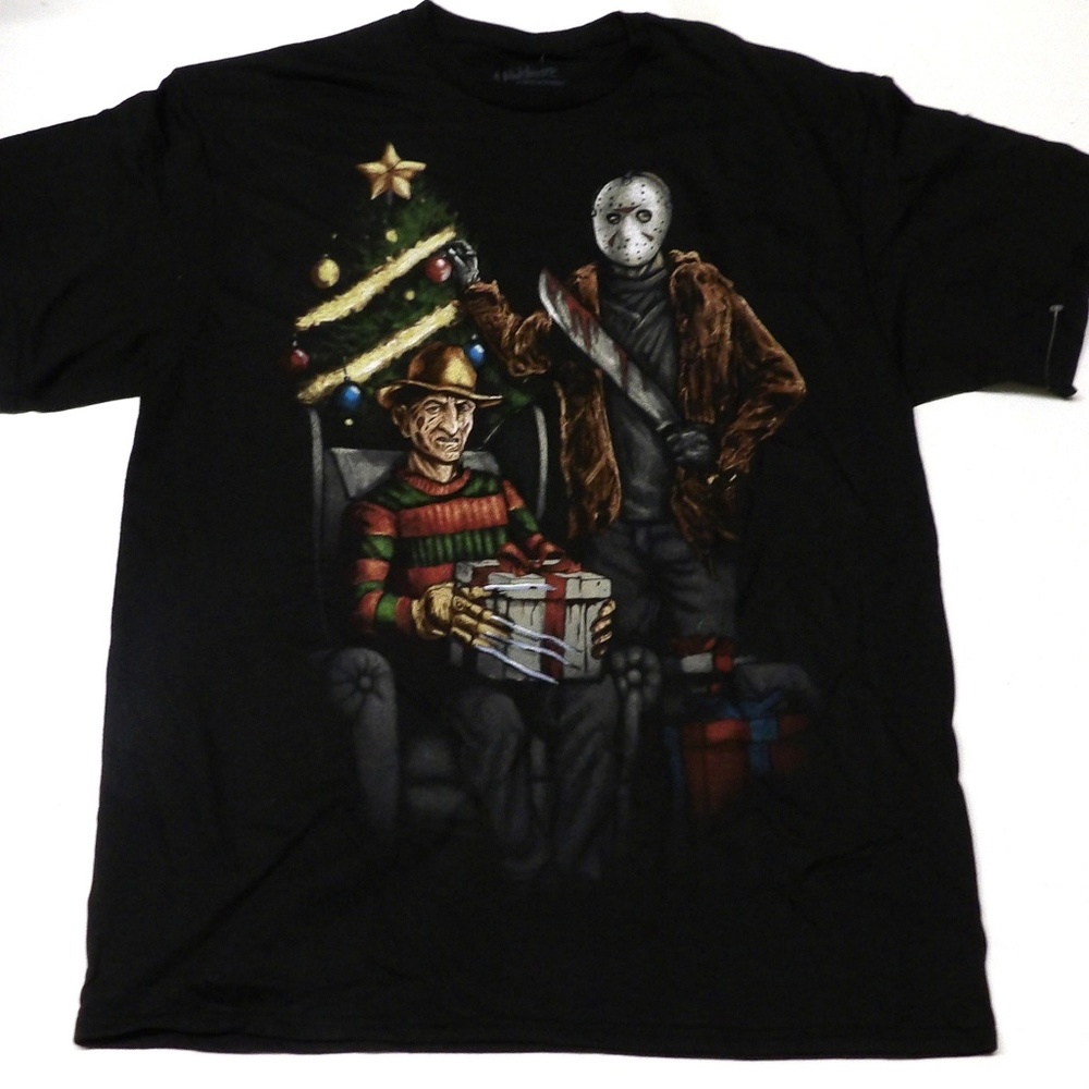 NWOT Nightmare on Elm St & Halloween Christmas T - Picture 2 of 2